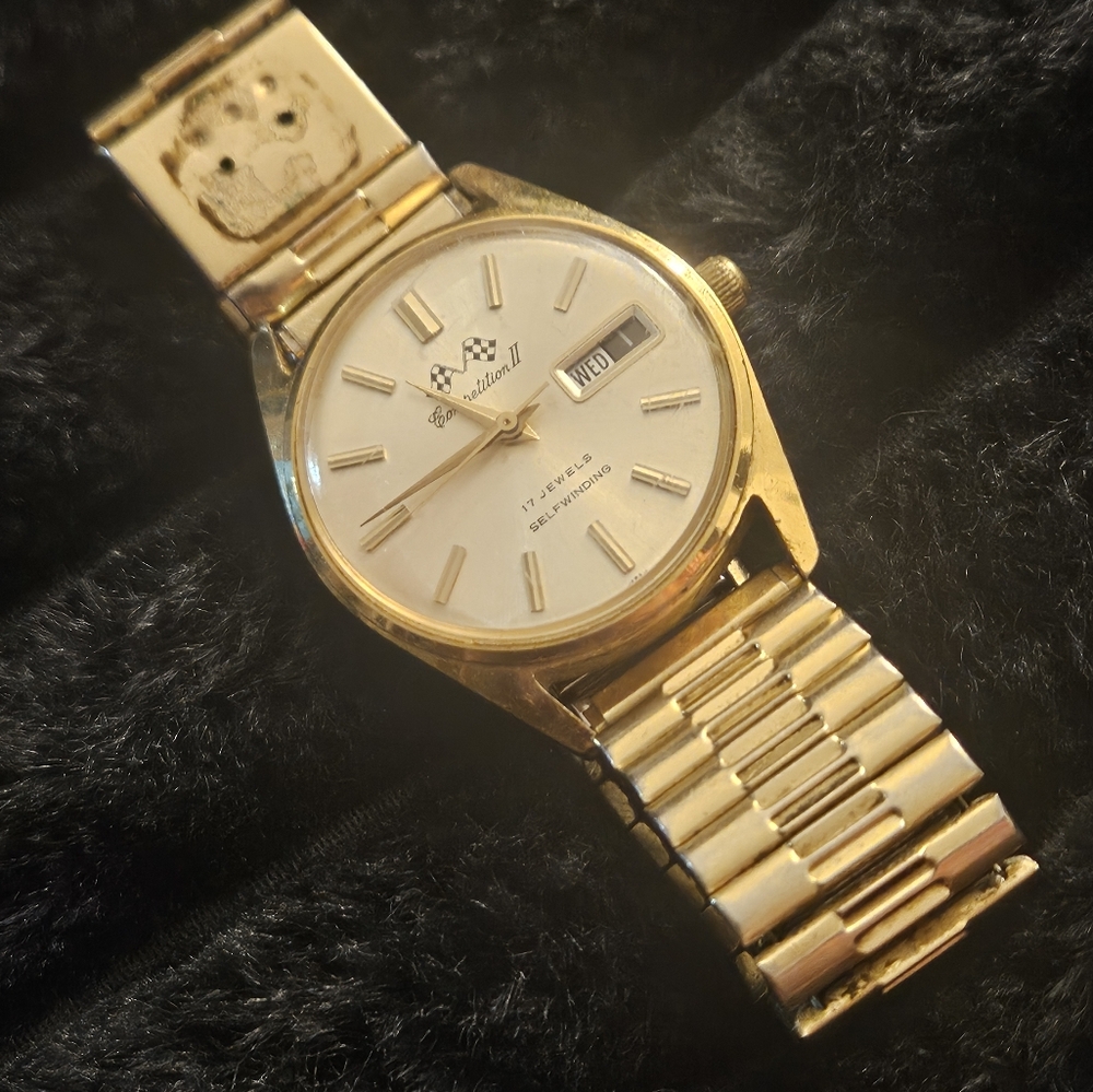 Vintage Goldtone Competition II Mens Watch